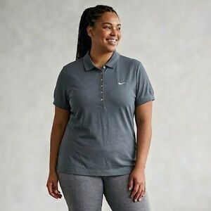 Nike Women's Charcoal Grey Dri-FIT Short Sleeve Polo - XXL - NWT